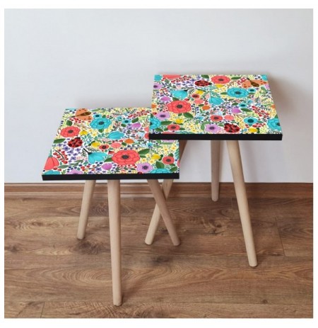 Set tavoline (2 Pc) Kalune Design 2Shp4 - Multicolor Multicolor