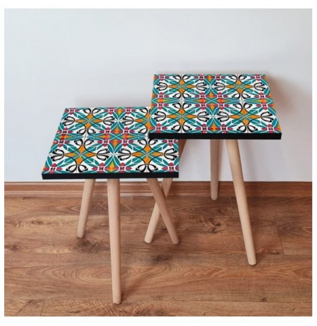 Set tavoline (2 Pc) Kalune Design 2Shp48 - Multicolor Multicolor