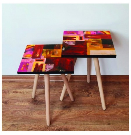 Set tavoline (2 Pc) Kalune Design 2Shp55 - Multicolor Multicolor