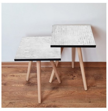 Set tavoline (2 Pc) Kalune Design 2Shp68 - White White