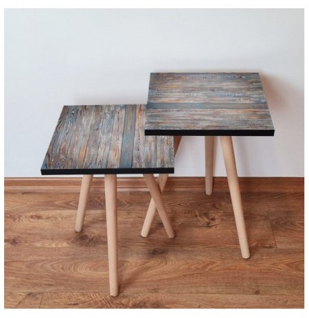 Set tavoline (2 Pc) Kalune Design 2Shp69 - Blue Blue Grey