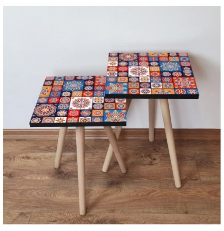 Set tavoline (2 Pc) Kalune Design 2Shp7 - Multicolor Multicolor