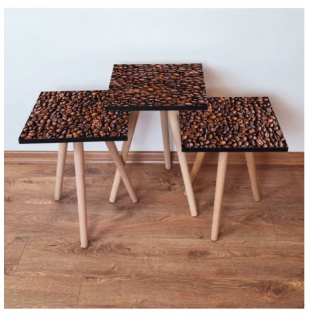 Set tavoline (3 Pc) Kalune Design 3Shp226 - Brown Brown