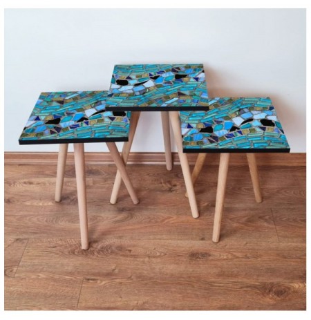Set tavoline (3 Pc) Kalune Design 3Shp256 - Multicolor Multicolor