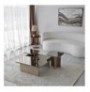 Set tavoline kafeje Kalune Design Jazz - Beige, Bronze Beige Bronze