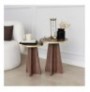 Set tavoline kafeje Kalune Design Mushroom 2 - Gold, Walnut Gold Walnut