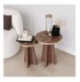 Set tavoline kafeje Kalune Design Mushroom 2 - Gold, Walnut Gold Walnut