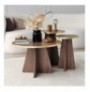 Set tavoline kafeje Kalune Design Mushroom 2 - Gold, Walnut Gold Walnut