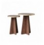 Set tavoline kafeje Kalune Design Mushroom 2 - Gold, Walnut Gold Walnut