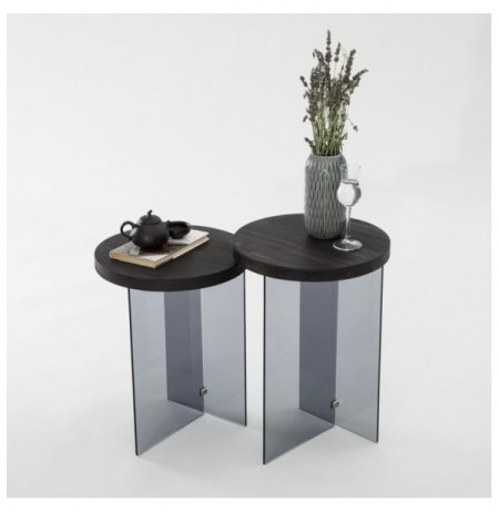 Set tavoline kafeje Kalune Design Serenity 2 - Anthracite, Dark Grey Anthracite Dark Grey