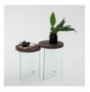 Set tavoline kafeje Kalune Design Serenity 2 - Transparent, Walnut Transparent Walnut