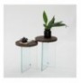 Set tavoline kafeje Kalune Design Serenity 2 - Transparent, Walnut Transparent Walnut