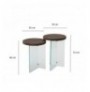 Set tavoline kafeje Kalune Design Serenity 2 - Transparent, Walnut Transparent Walnut