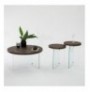 Set tavoline kafeje Kalune Design Serenity 2 - Transparent, Walnut Transparent Walnut