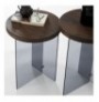 Set tavoline kafeje Kalune Design Serenity 2 - Walnut, Dark Grey Walnut Dark Grey