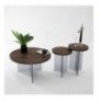 Set tavoline kafeje Kalune Design Serenity 2 - Walnut, Dark Grey Walnut Dark Grey