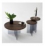 Set tavoline kafeje Kalune Design Serenity 2 - Walnut, Dark Grey Walnut Dark Grey