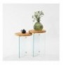 Set tavoline kafeje Kalune Design Serenity 2 - Oak, Transparent Oak Transparent