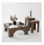 Set tavoline kafeje Kalune Design Seine Set - Transparent, Walnut Transparent Walnut