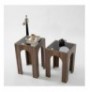 Set tavoline kafeje Kalune Design Seine Set - Walnut, Dark Grey Walnut Dark Grey