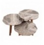 Set tavoline (3 Pc) Kalune Design Qubec Grey White Walnut