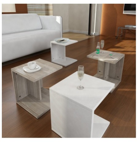 Set tavoline kafeje Kalune Design Doodle - White, Cordoba White Cordoba