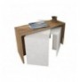 Set tavoline (3 Pc) Kalune Design Cango - White, Walnut White Walnut