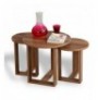 Set tavoline (3 Pc) Kalune Design Mira - Walnut Walnut