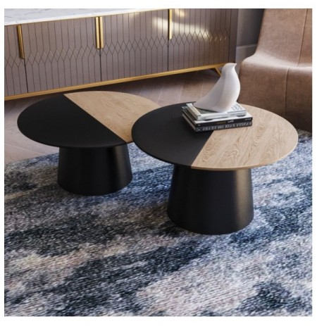 Set tavoline kafeje Kalune Design Engure Pine Black