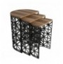 Set tavoline (3 Pc) Kalune Design Stil Metal Ferforje - Walnut Walnut Black