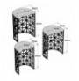 Set tavoline (3 Pc) Kalune Design Stil Metal Ferforje - White White Black