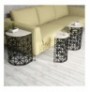 Set tavoline (3 Pc) Kalune Design Stil Metal Ferforje - Cream Cream Black