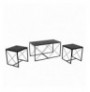 Set tavoline kafeje Kalune Design Defne - Black Marble Black