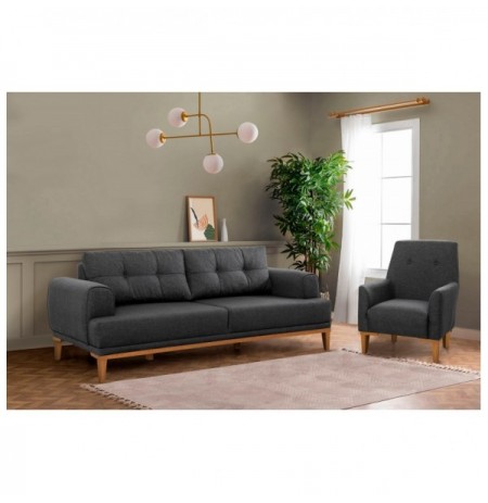 Set ( 3 Pc ) Divan + kolltuk Atelier del Sofa Vina Set - Anthracite, Atlantic Pine Anthracite Atlantic Pine