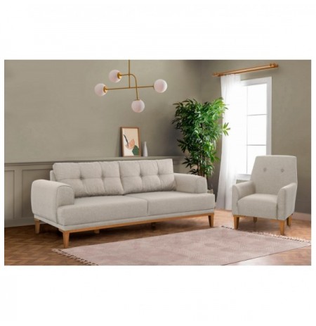 Set ( 3 Pc ) Divan + kolltuk Atelier del Sofa Vina Set - Cream, Atlantic Pine Cream Atlantic Pine