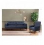 Set ( 3 Pc ) Divan + kolltuk Atelier del Sofa Vina Set - Dark Blue, Walnut Dark Blue Walnut