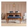 Set 4 Pc Tavoline ngrenie me hapje + Karrige Kalune Design Vina 1048 - Dark Blue, Walnut Walnut Dark Blue