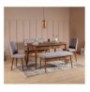 Set 5 Pc Tavoline ngrenie me hapje + Karrige Kalune Design Vina Walnut Soho Grey Walnut Soho