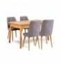 Set ( 5 Pc ) Tavoline + karrige Kalune Design Costa Atlantice-Grey Atlantic Pine Grey