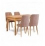 Set ( 5 Pc ) Tavoline + karrige Kalune Design Costa Atlantice-Stone Atlantic Pine Stone
