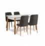 Set ( 6 Pc ) Tavoline + karrige Kalune Design Costa 1053 - 2 AB Atlantic Pine White Anthracite