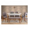 Set ( 6 Pc ) Tavoline + karrige Kalune Design Costa 0701 - 2 AB Atlantic Pine White Grey