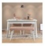 Set ( 4 Pc ) Tavoline + karrige Kalune Design Costa White-Stone White Stone