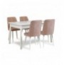 Set ( 5 Pc ) Tavoline + karrige Kalune Design Costa White-Stone White Stone
