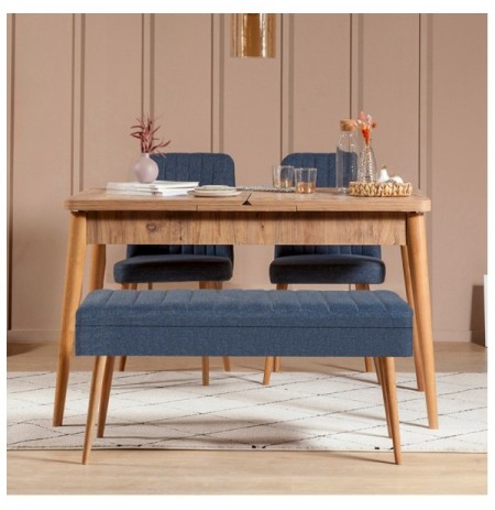 Set 4 Pc Tavoline ngrenie me hapje + Karrige Kalune Design Vina 1048 - 3 - Atlantic, Dark Blue Atlantic Pine Dark Blue