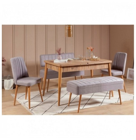 Set 5 Pc Tavoline ngrenie me hapje + Karrige Kalune Design Vina 0701 - 4 - Atlantic, Grey Atlantic Pine Grey