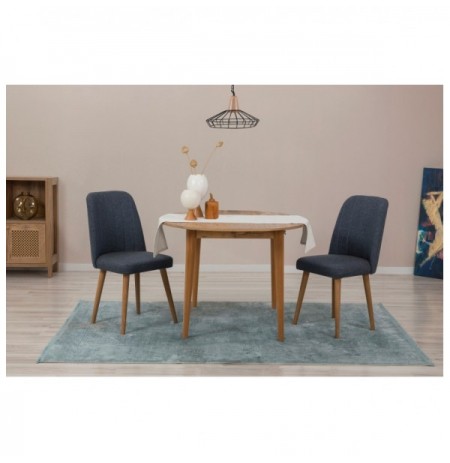 Set 3 Pc Tavoline ngrenie me hapje + Karrige Kalune Design Vina 1048 - Atlantic Pine, Navy Blue Atlantic Pine Navy Blue