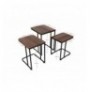 Set tavoline (3 Pc) Kalune Design Ce Metal Zigon - 9401 Walnut Black