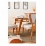 Set ( 5 Pc ) Tavoline + karrige Kalune Design Palace Wooden - Cream Oak Cream