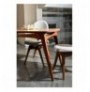 Set ( 5 Pc ) Tavoline + karrige Kalune Design Touch Wooden - Cream Walnut Cream